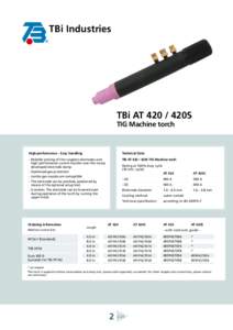 TBi Industries  TBi AT420S TIG Machine torch  High performance – Easy handling