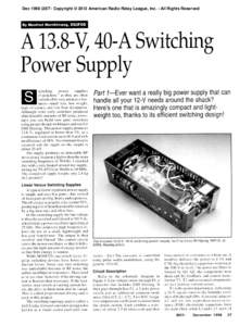 A 13.8-V, 40-A Switching Power Supply, Part 1