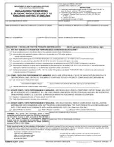 U.S. CUSTOMS PORT OF ENTRY  Form Approved OMB No[removed]Expiration Date: October 31, 2013 INSTRUCTIONS 1. If submitting entries electronically through ACS/ABI, hold FDA-2877 in