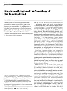 Special Article  Maraimalai Atigal and the Genealogy of the Tamilian Creed Ravi Vaitheespara