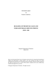 information paper on business statistics RE-BASING OF THE RETAIL SALES AND FOOD & BEVERAGE SERVICES INDICES