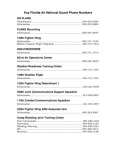 Florida Air National Guard Phone Book