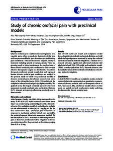 ABD-Elsayed et al. Molecular Pain 2014, 10(Suppl 1):O6 http://www.molecularpain.com/content/10/S1/O6 MOLECULAR PAIN  ORAL PRESENTATION