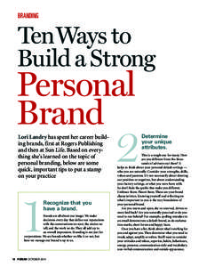 BRANDING  TenWays to Build a Strong  Personal