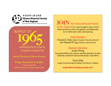 JOIN the Chinese Historical Society �  1965 IMPACT	
  OF	
  