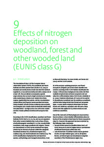 9 Effects of nitrogen deposition on woodland, forest and other wooded land (EUNIS class G)