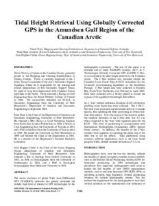Tidal Height Retrieval Using Globally Corrected GPS in the Amundsen Gulf Region of the Canadian Arctic