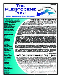 The Pleistocene Post Winter 2009