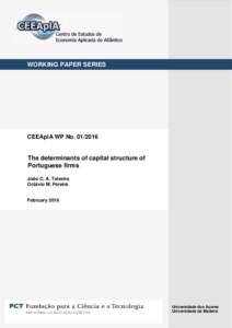WORKING PAPER SERIES  CEEAplA WP NoThe determinants of capital structure of Portuguese firms