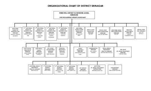 ORGANIZATIONAL CHART OF DISTRICT SRINAGAR PRINCIPAL DISTRICT & SESSIONS JUDGE, SRINAGAR SHRI MOHAMMAD AKRAM CHOWDHARY  ADDITIONAL
