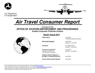 U.S. Department of Transportation Air Travel Consumer Report A Product Of The
