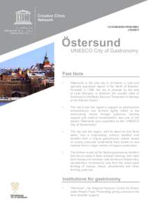 Östersund: UNESCO City of Gastronomy; 2011