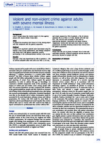 The British Journal of Psychiatry, 275–282. doi: bjp.bpViolent and non-violent crime against adults with severe mental illness H. Khalifeh, S. Johnson, L. M. Howard, R. Borschmann, D. Osb