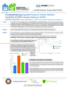 San Francisco Unified School District / Attrition / Churn rate / Language attrition / Teacher retention