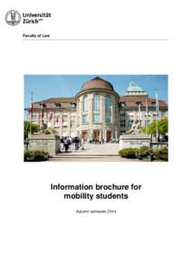 Faculty of Law  Information brochure for mobility students Autumn semester 2014