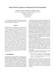 Object-Oriented Components for High-speed Network Programming Douglas C. Schmidt, Tim Harrison, and Ehab Al-Shaer , , and  Department of Computer Science Washingt