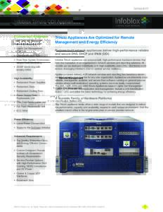 DATASHEET  Infoblox Trinzic DDI Appliances Purpose-built Appliance Remote Management •	 Lights Out Management,