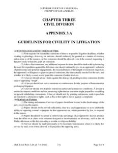 SUPERIOR COURT OF CALIFORNIA COUNTY OF LOS ANGELES CHAPTER THREE CIVIL DIVISION APPENDIX 3.A
