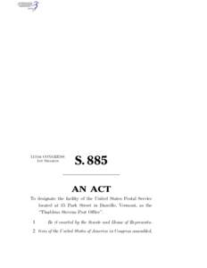 113TH CONGRESS 1ST SESSION S. 885 AN ACT