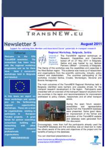 TransNEW Newsletter 5 - August 2011