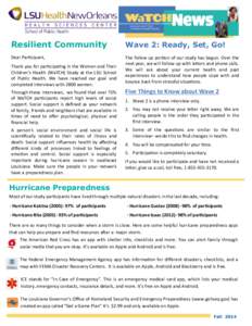 Resilient Community  Wave 2: Ready, Set, Go! Dear Participant,
