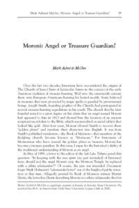 Mark Ashurst-McGee: Moroni: Angel or Treasure Guardian?  39 Moroni: Angel or Treasure Guardian?
