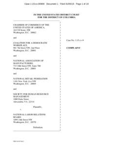 Case 1:15-cvDocument 1 FiledPage 1 of 19  IN THE UNITED STATES DISTRICT COURT FOR THE DISTRICT OF COLUMBIA __________________________________________ )