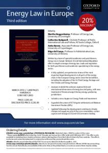 Energy Law in Europe Third edition 20%*  Discount