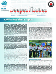 DecemberAWMA & ANZBA Newsletter AWMA President’s report WUWHS