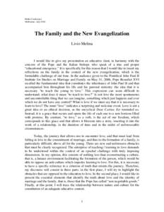 Microsoft Word - Family and New Evangelization