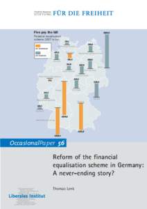 Five pay the bill Financial equalisation scheme 2007 in bn. Schleswig-Holstein  net contributors