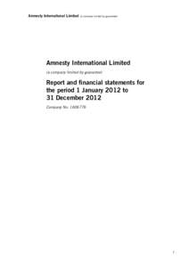 Amnesty International Limited Report and Accounts 31 December 2012