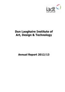 Rónán  Dun Laoghaire Institute of Art, Design & Technology  Annual Report