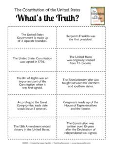 Constitution Day True False