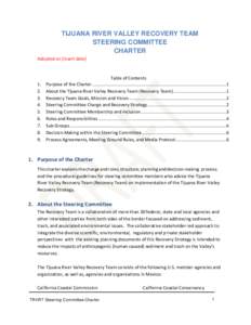 TIJUANA RIVER VALLEY RECOVERY TEAM STEERING COMMITTEE CHARTER Adopted on [insert date]  1.