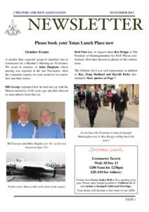 CHILTERN AIRCREW ASSOCIATION  NOVEMBER 2013 NEWSLETTER Please book your Xmas Lunch Place now