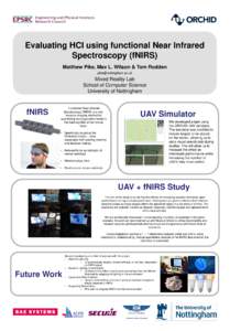 Evaluating HCI using functional Near Infrared Spectroscopy (fNIRS) Matthew Pike, Max L. Wilson & Tom Rodden   Mixed Reality Lab