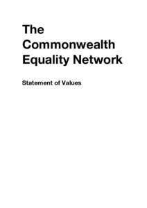 The Commonwealth Equality Network Statement of Values  	
  