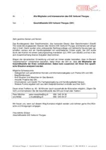 An  : Alle Mitglieder und Interessierten des GIS Verbund Thurgau