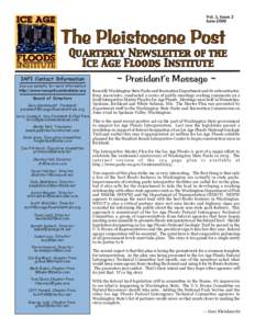 Vol. 3, Issue 2 June 2006 The Pleistocene Post  Quarterly Newsletter of the