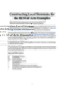 Constructing Local Stemmata for the ECM of Acts: Examples