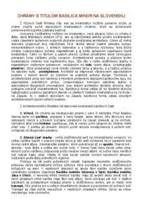 Microsoft Word - Chrámy s titulom basilica minor na Slovensku.doc