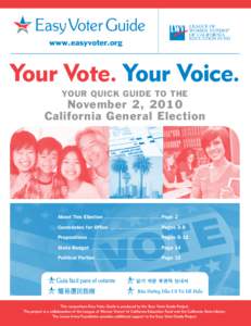 League of Women Voters® of CALIFORNIA Education Fund  www.easyvoter.org