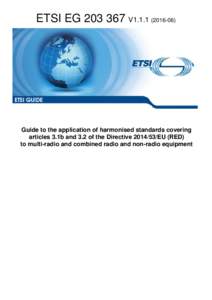 EGV1Guide to the application of harmonised standards covering articles 3.1b and 3.2 of the DirectiveEU (RED) to multi-radio and combined radio and non-radio equipment