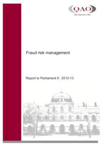 Fraud risk management  Report to Parliament 9 :  Queensland Audit Office Location