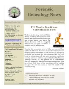Forensic Genealogy News September/October 2014 Volume 4, Issue 6