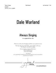 Always Singing	 GP-W001 SATB div. choir, a cappella Dale Warland