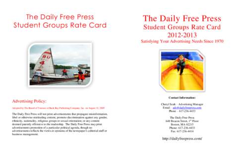 The Daily Free Press Student Groups Rate Card The Daily Free Press Student Groups Rate Card