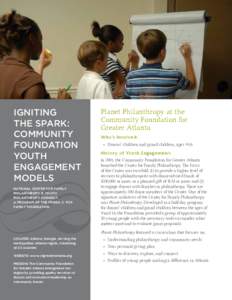 IGNITING THE SPARK: COMMUNITY FOUNDATION YOUTH ENGAGEMENT