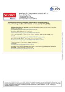 Protection of C. elegans from Anoxia by HYL-2 Ceramide Synthase Vincent Menuz, et al. Science 324, ); DOI: scienceThe following resources related to this article are available online at